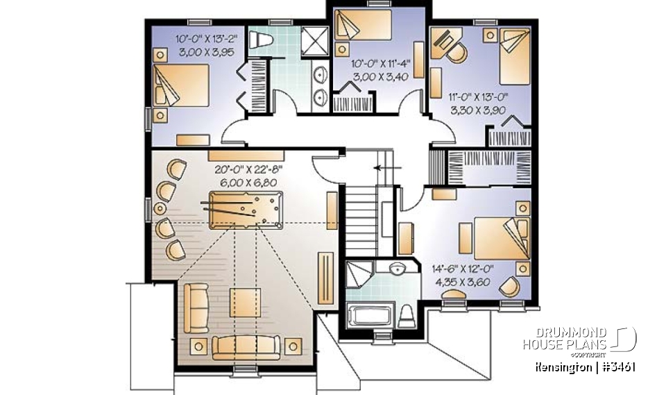 2nd level - Country style home with 4  to 5 beds, game room, home office, kitchen with pantry, 2-car garage - Kensington