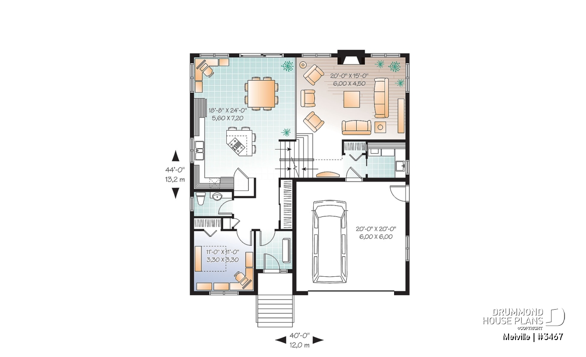 1st level - 3 bedroom home plan with double garage and home office, fabulous master suite! - Melville