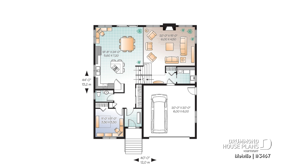 1st level - 3 bedroom home plan with double garage and home office, fabulous master suite! - Melville