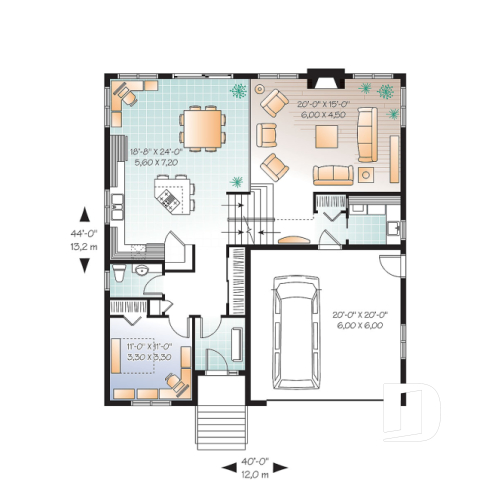 1st level - 3 bedroom home plan with double garage and home office, fabulous master suite! - Melville