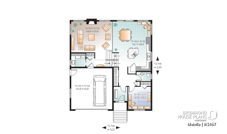 1st level - 3 bedroom home plan with double garage and home office, fabulous master suite! - Melville