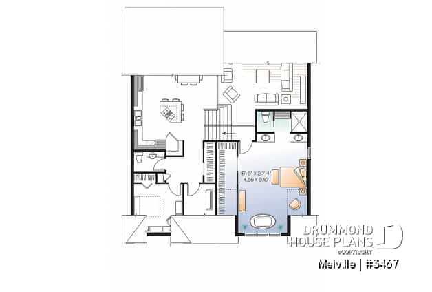 2nd level - 4 bedroom home plan with double garage and home office - Melville