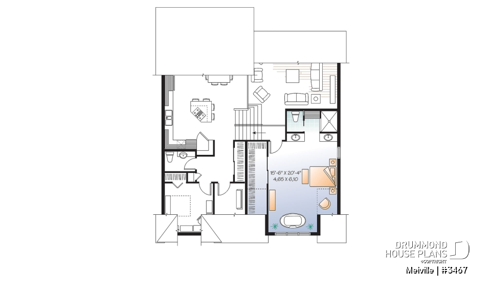 2nd level - 3 bedroom home plan with double garage and home office, fabulous master suite! - Melville