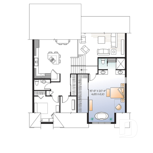 2nd level - 3 bedroom home plan with double garage and home office, fabulous master suite! - Melville