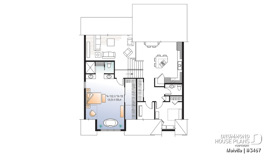 2nd level - 3 bedroom home plan with double garage and home office, fabulous master suite! - Melville