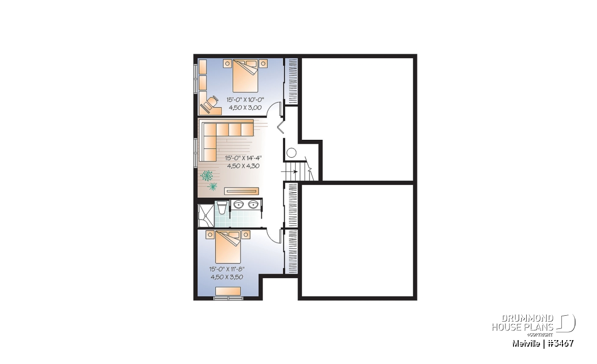 Basement - 3 bedroom home plan with double garage and home office, fabulous master suite! - Melville