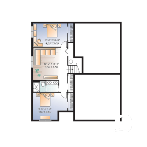 Basement - 3 bedroom home plan with double garage and home office, fabulous master suite! - Melville