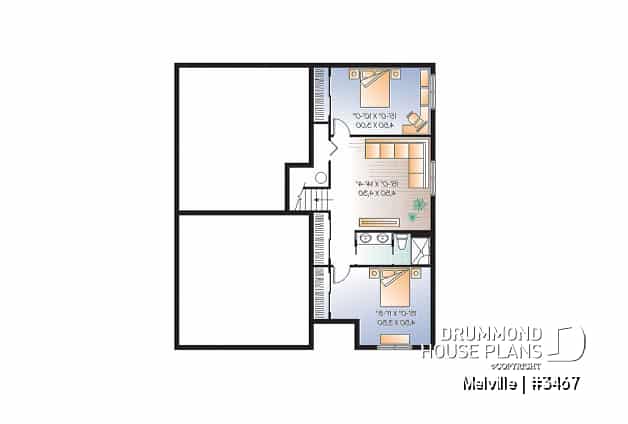Basement - 3 bedroom home plan with double garage and home office - Melville
