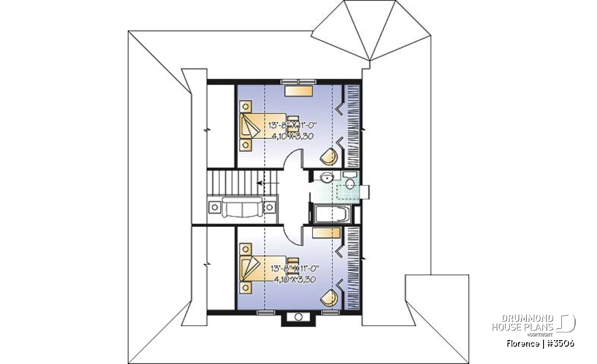 2nd level - Country cottage with wrap around porch, open floor plan, centralized fireplace - Florence