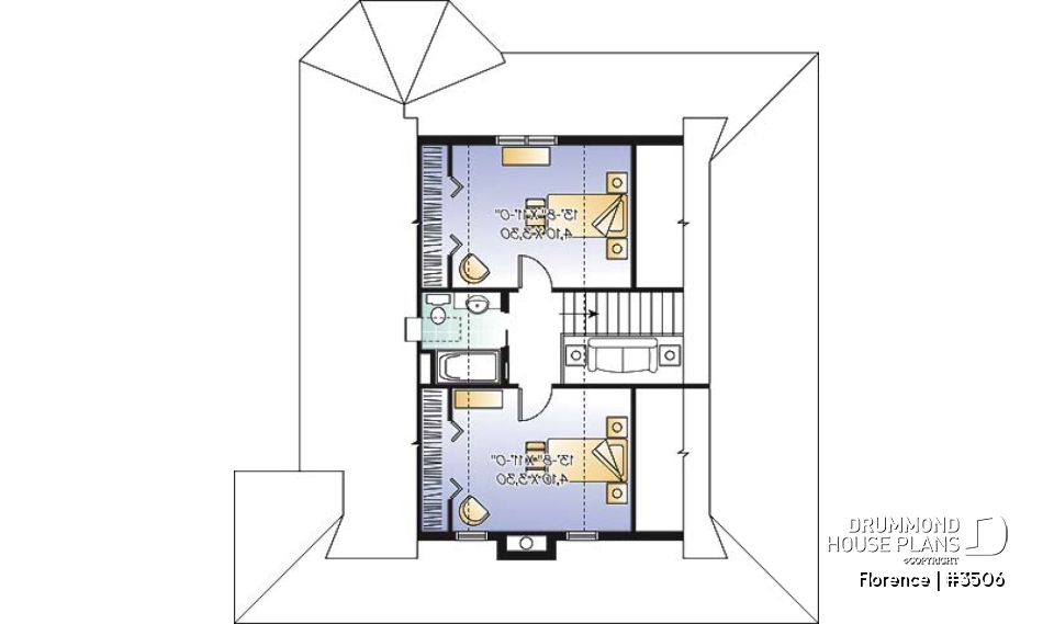 2nd level - Country cottage with wrap around porch, open floor plan, centralized fireplace - Florence