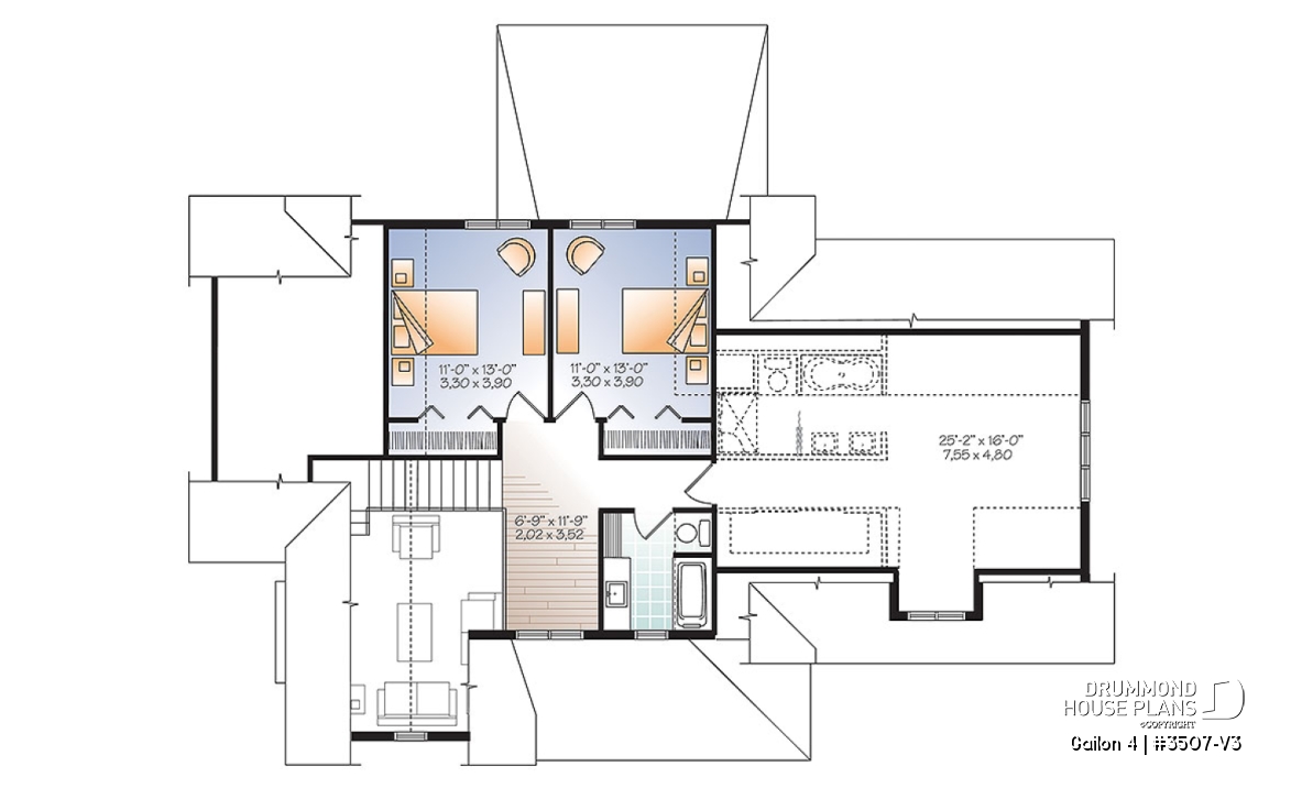 2nd level - Transitional Style Home, large unfinished bonus space, pantry &amp; laundry, master suite - Gailon 4