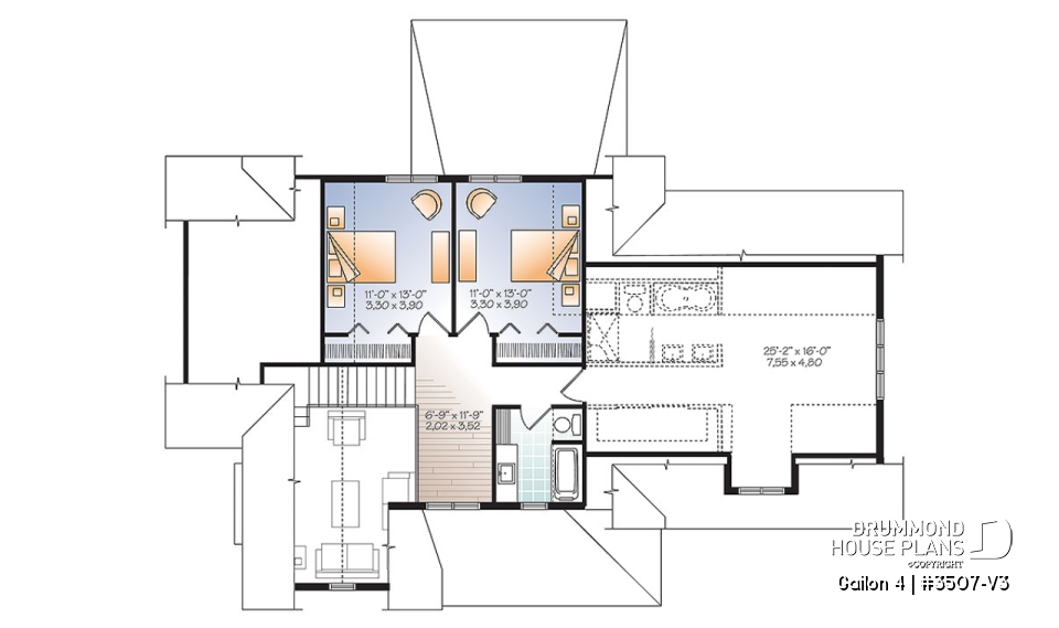 2nd level - Transitional Style Home, large unfinished bonus space, pantry &amp; laundry, master suite - Gailon 4