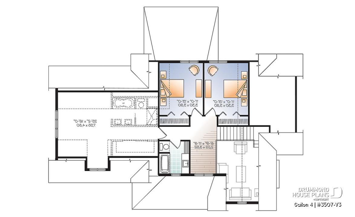 2nd level - Transitional Style Home, large unfinished bonus space, pantry &amp; laundry, master suite - Gailon 4
