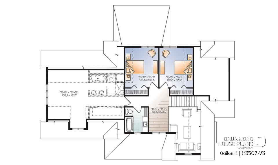 2nd level - Transitional Style Home, large unfinished bonus space, pantry &amp; laundry, master suite - Gailon 4