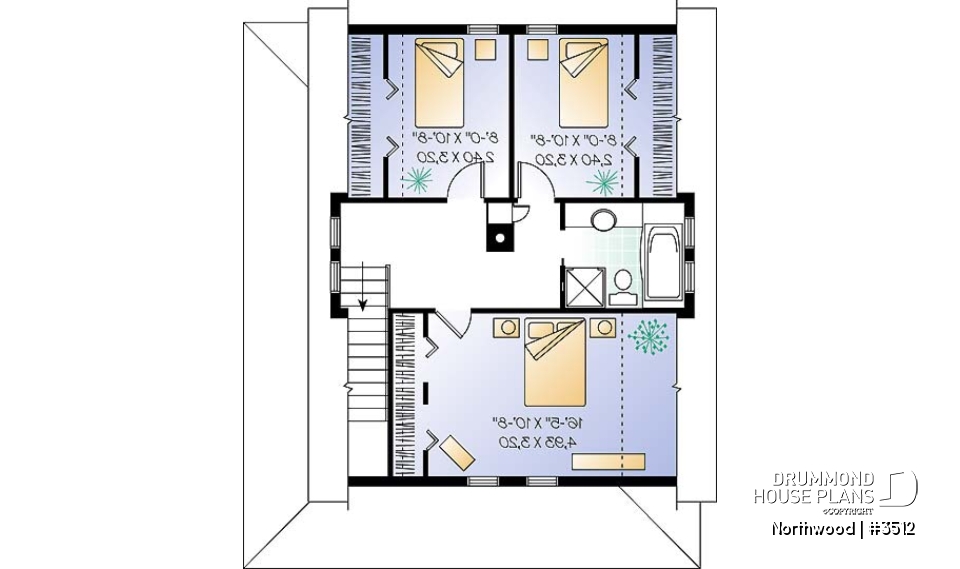 2nd level - Country cottage with covered porch, 3 large bedrooms, fireplace in family room, laundry area on main living - Northwood