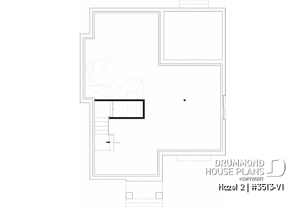 Unfinished basement - Charming story book cottage plan w/ 4 bedrooms, 3.5 baths, a fireplace, a sheltered terrace and home theater. - Hazel 2