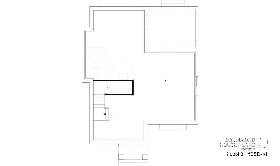 Unfinished basement - Charming story book cottage plan w/ 3 to 4 bedrooms, 3.5 baths, fireplace, sheltered terrace and home theater. - Hazel 2
