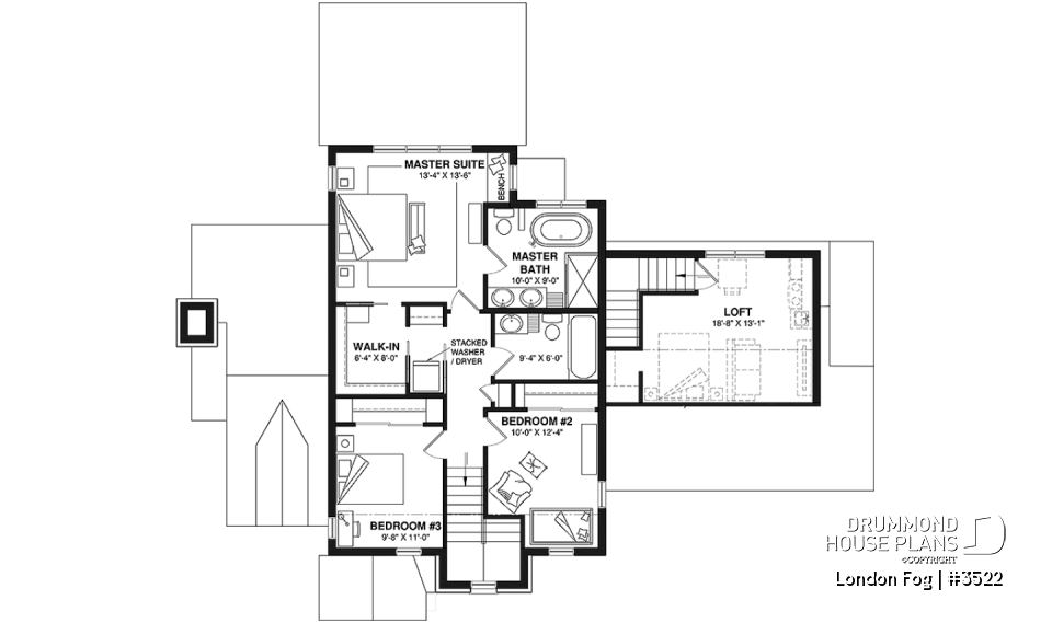 2nd level - English cottage style home with 4 bedrooms and bonus space above garage, walkout basement - London Fog