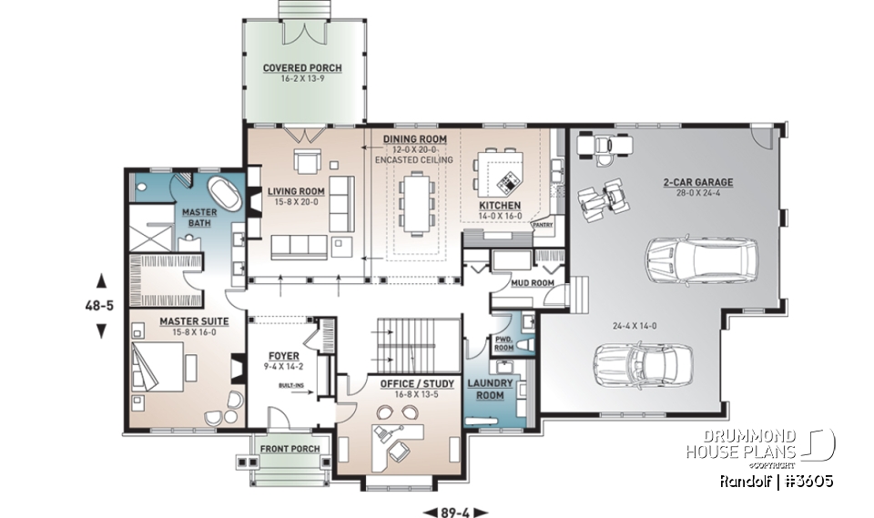 1st level - Large modern farmhouse with 4 master suites, large bonus room above 3-car garage, home office, 11' ceiling - Randolf