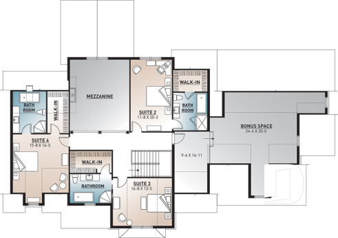 2nd level - Large modern farmhouse with 4 master suites, large bonus room above 3-car garage, home office, 11' ceiling - Randolf