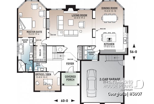 1st level - 3 +1 bedroom with master en suite, 2 living rooms & bonus space - Georgiana