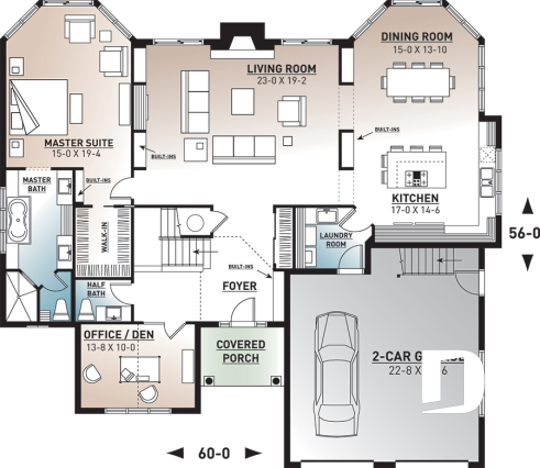 1st level - 3 +1 bedroom with master en suite, 2 living rooms & bonus space - Georgiana