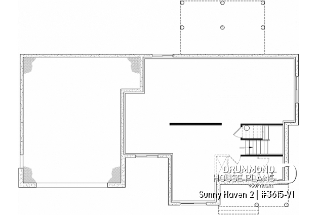 Basement - Modern Farmhouse plan, 3 bedrooms, 2.5 baths, 2-car garage, home office, mudroom, pantry - Sunny Haven 2