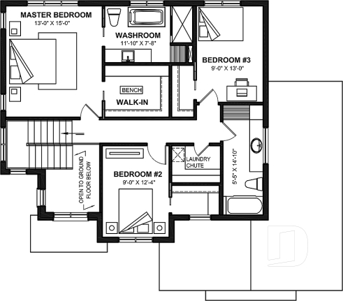 2nd level - Great floor plans for this modern farmhouse: pantry, mudroom, home office, fireplace and more! - Sunny Haven 3