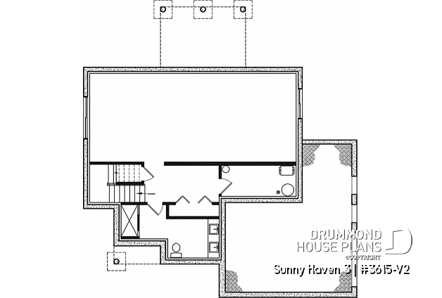 Unfinished basement - Great floor plans for this modern farmhouse: pantry, mudroom, home office, fireplace and more! - Sunny Haven 3