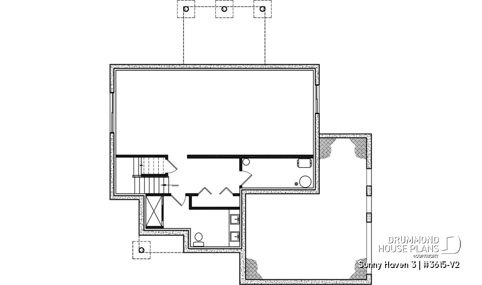 Unfinished basement - Great floor plans for this modern farmhouse: pantry, mudroom, home office, fireplace and more! - Sunny Haven 3