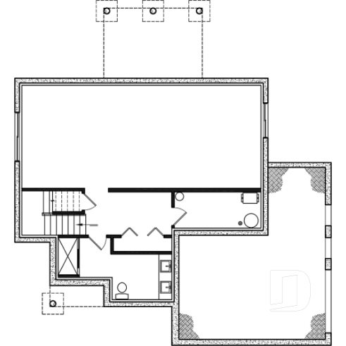 Unfinished basement - Great floor plans for this modern farmhouse: pantry, mudroom, home office, fireplace and more! - Sunny Haven 3