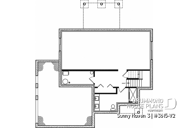 Unfinished basement - Great floor plans for this modern farmhouse: pantry, mudroom, home office, fireplace and more! - Sunny Haven 3