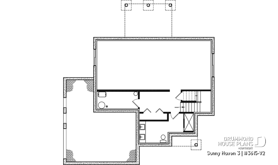 Unfinished basement - Great floor plans for this modern farmhouse: pantry, mudroom, home office, fireplace and more! - Sunny Haven 3