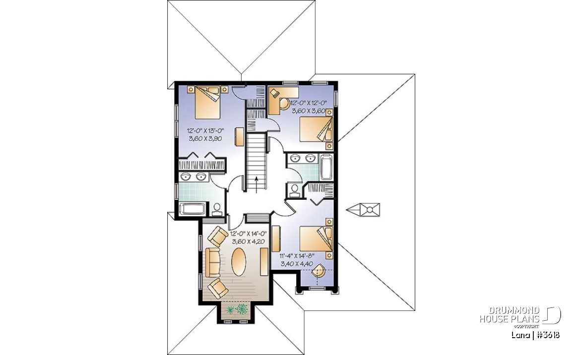 2nd level - Spanish style home design, 4 to 5 bedrooms, master suite on main floor - Lana