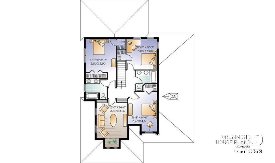 2nd level - Spanish style home design, 4 to 5 bedrooms, master suite on main floor - Lana