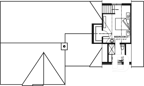 2nd level - Modest 3 bedrooms 2 bathrooms ranch style house plan with 2-car garage, great master suite, open floor  - Florentine