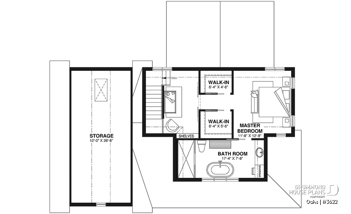 2nd level - Bright country home plan with cathedral ceiling, rustic charm, and a spacious primary suite. - Oaks