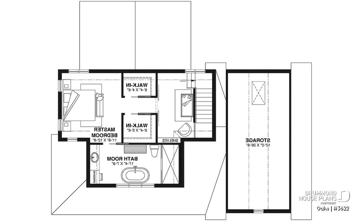 2nd level - Bright country home plan with cathedral ceiling, rustic charm, and a spacious primary suite. - Oaks