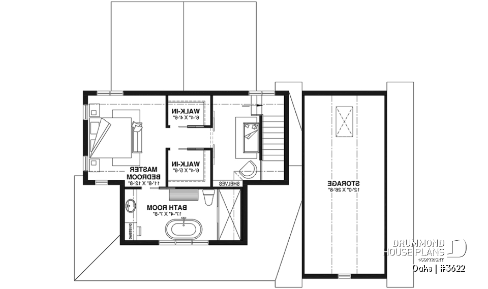 2nd level - Bright country home plan with cathedral ceiling, rustic charm, and a spacious primary suite. - Oaks