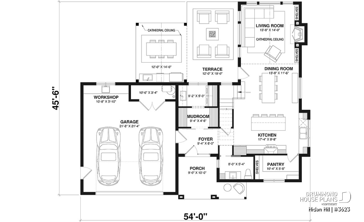 1st level - Modern two-story farmhouse with double garage, 3 bedrooms, superb natural light in the living room - Hiden Hill