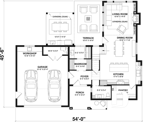 1st level - Modern two-story farmhouse with double garage, 3 bedrooms, superb natural light in the living room - Hiden Hill