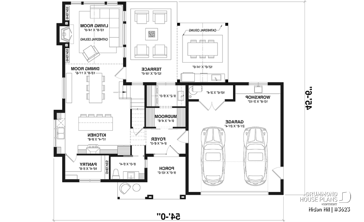 1st level - Modern two-story farmhouse with double garage, 3 bedrooms, superb natural light in the living room - Hiden Hill