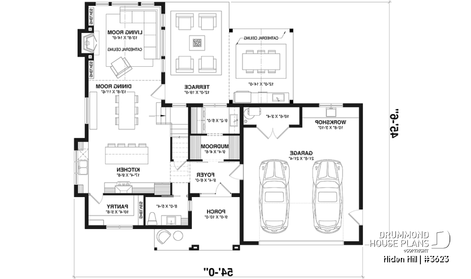 1st level - Modern two-story farmhouse with double garage, 3 bedrooms, superb natural light in the living room - Hiden Hill