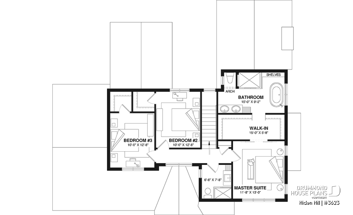 2nd level - Modern two-story farmhouse with double garage, 3 bedrooms, superb natural light in the living room - Hiden Hill
