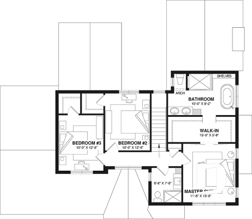 2nd level - Modern two-story farmhouse with double garage, 3 bedrooms, superb natural light in the living room - Hiden Hill