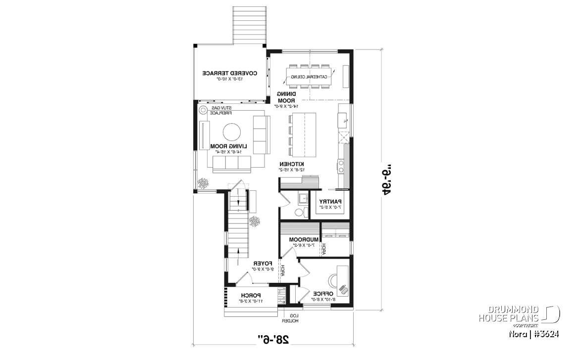 1st level - Bright Scandinavian home design with fireplace, cathedral ceiling, and up to 6 bedrooms! - Nora