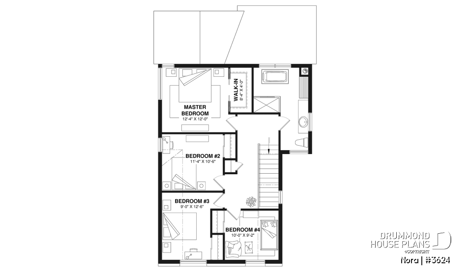 2nd level - Bright Scandinavian home design with fireplace, cathedral ceiling, and up to 6 bedrooms! - Nora
