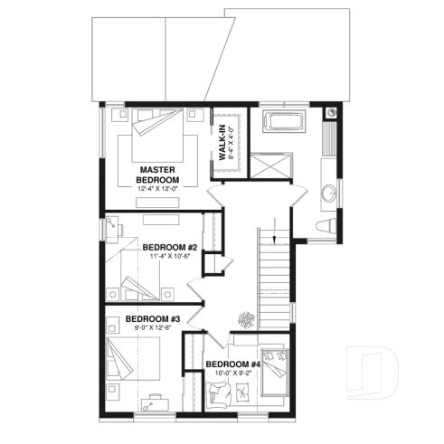 2nd level - Bright Scandinavian home design with fireplace, cathedral ceiling, and up to 6 bedrooms! - Nora