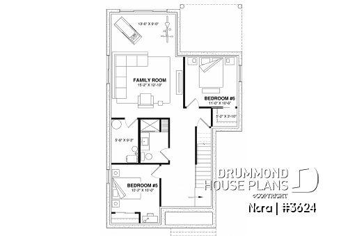 Finished basement (Optional $) - House with 6 bedrooms + den/office, Scandinavian style, sheltered terrace, gym in the basement - Nora
