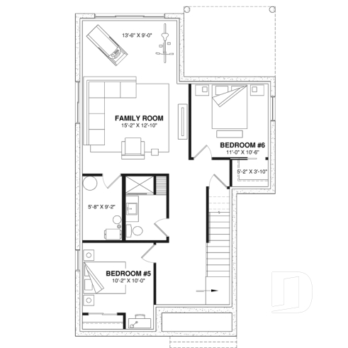 Finished basement (Optional $) - Bright Scandinavian home design with fireplace, cathedral ceiling, and up to 6 bedrooms! - Nora